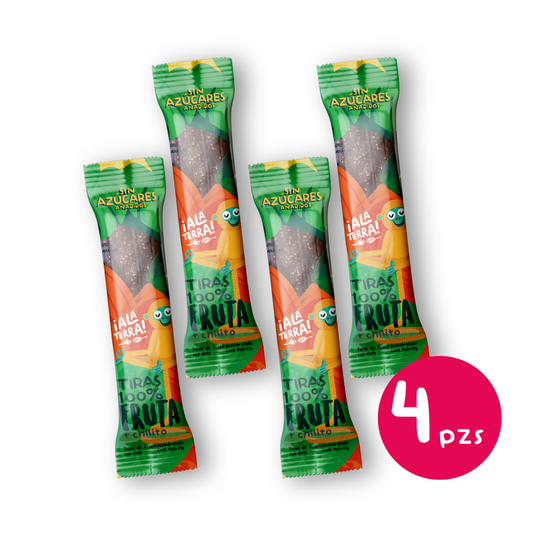 Tiras 100% Fruta de ¡Ala Terra! 4 piezas