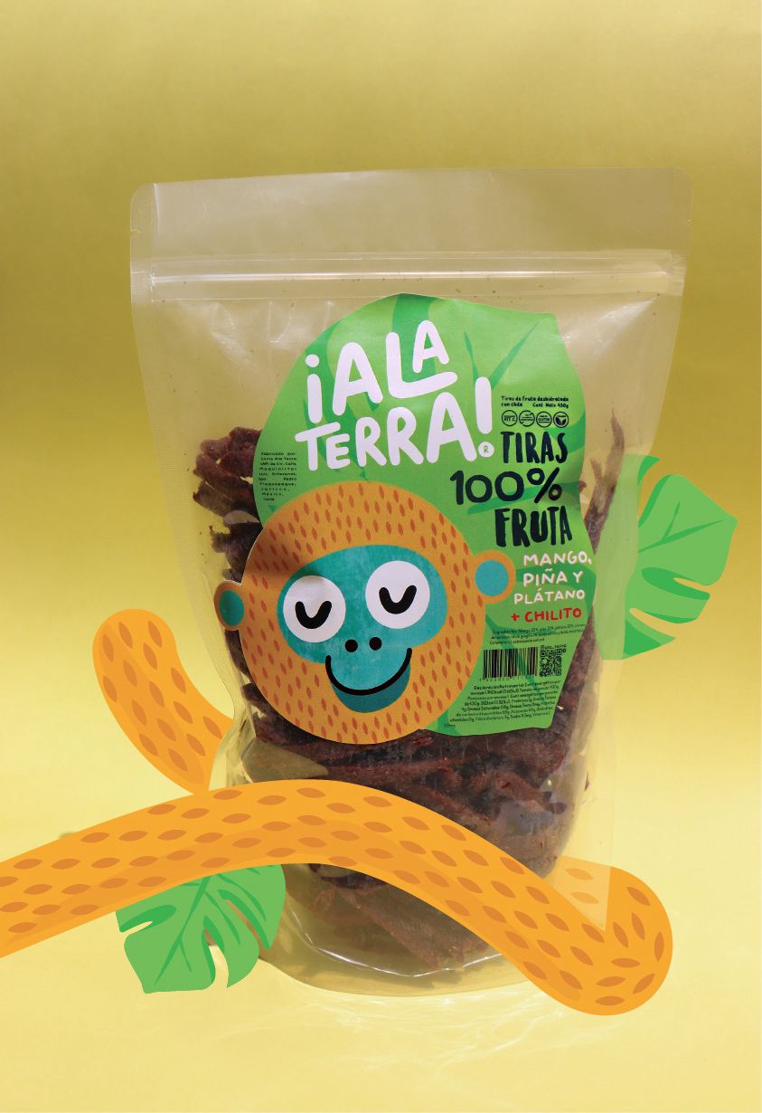 Tiras 100% Fruta de ¡Ala Terra! 2 Bolsas de 430g (c/u)