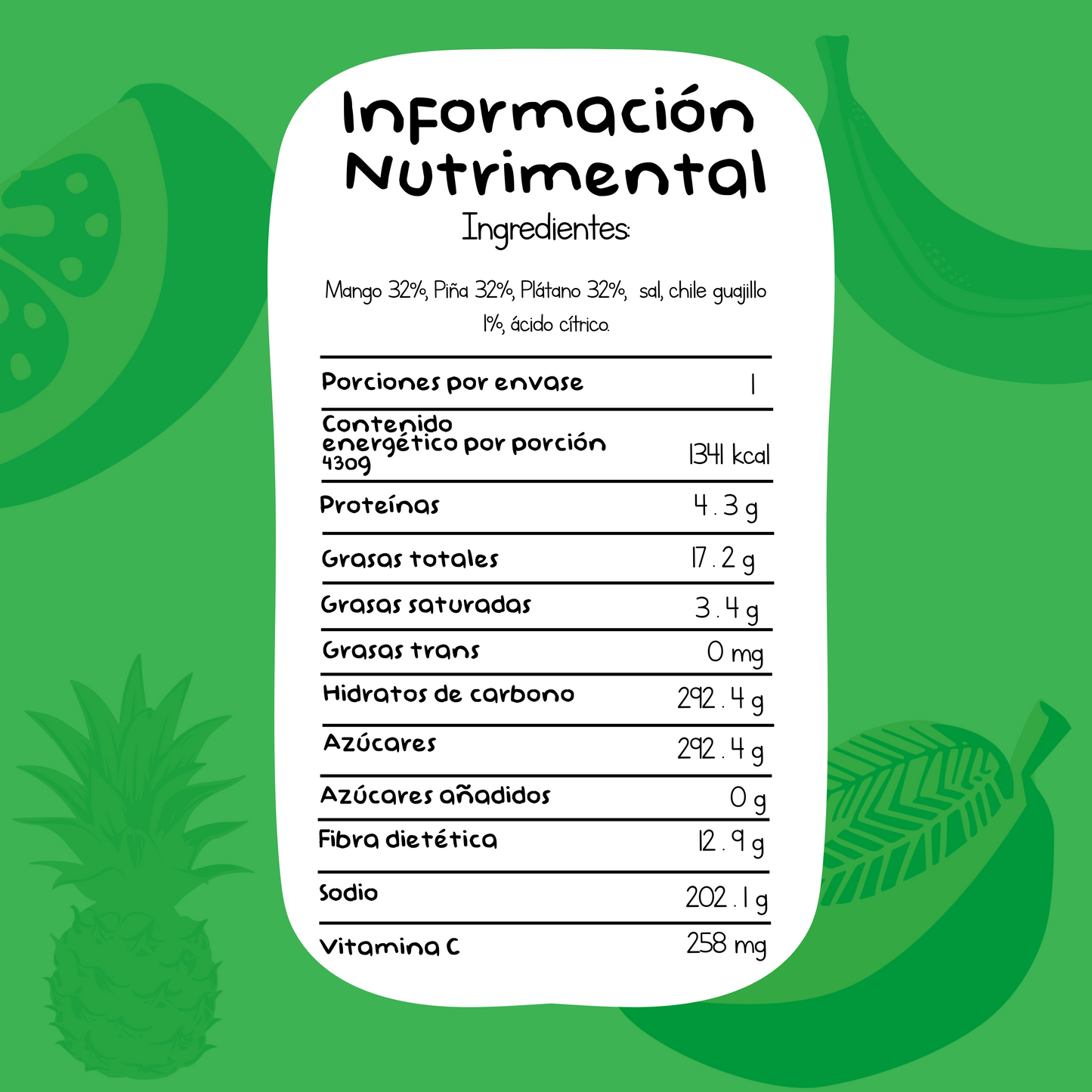 Tiras 100% Fruta de ¡Ala Terra! 2 Bolsas de 430g (c/u)